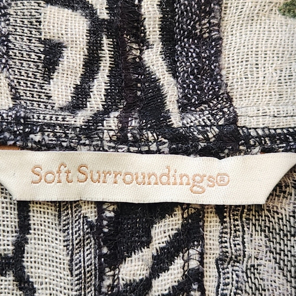 SOFT SURROUNDINGS Womens Cardigan Large Leaf Stitch Waterfall Wool Blend Autumn - Picture 3 of 11